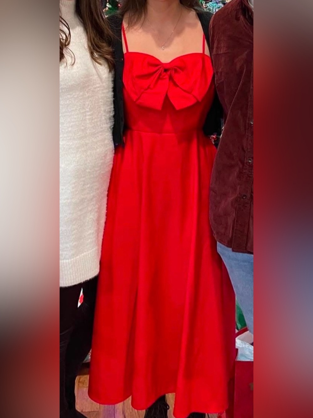 a new day Red Spaghetti-Strap Midi Dress